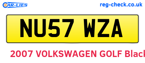 NU57WZA are the vehicle registration plates.