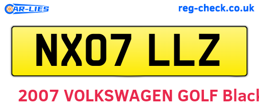 NX07LLZ are the vehicle registration plates.