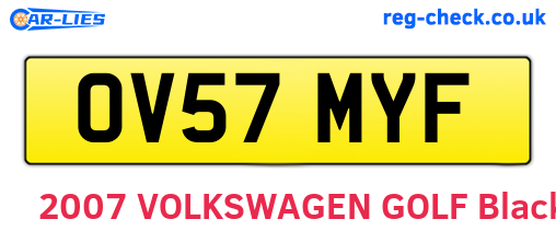 OV57MYF are the vehicle registration plates.