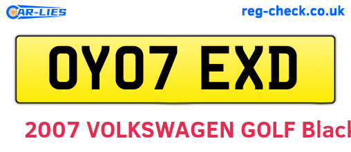 OY07EXD are the vehicle registration plates.