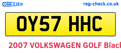 OY57HHC are the vehicle registration plates.