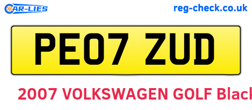 PE07ZUD are the vehicle registration plates.