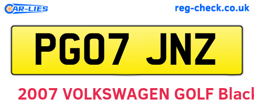 PG07JNZ are the vehicle registration plates.