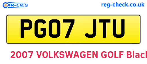 PG07JTU are the vehicle registration plates.