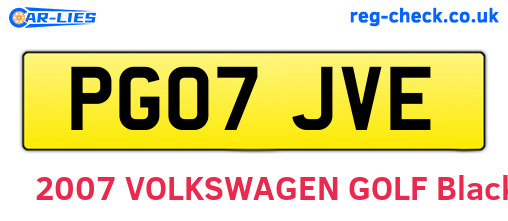 PG07JVE are the vehicle registration plates.