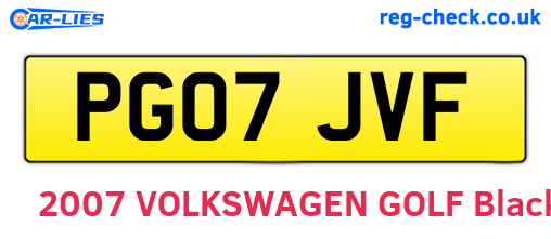 PG07JVF are the vehicle registration plates.