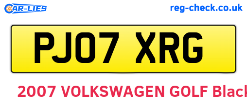 PJ07XRG are the vehicle registration plates.