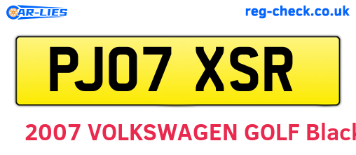 PJ07XSR are the vehicle registration plates.