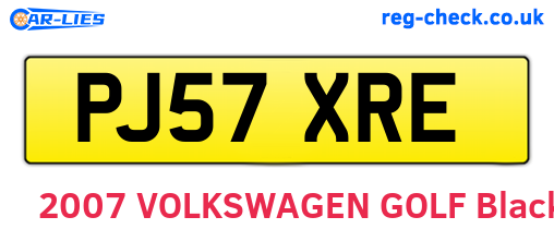 PJ57XRE are the vehicle registration plates.