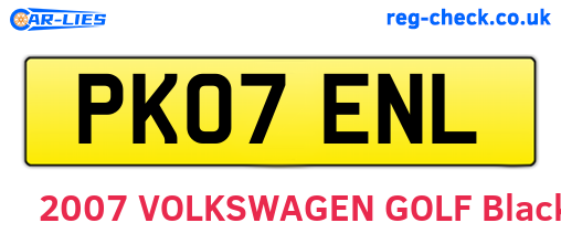 PK07ENL are the vehicle registration plates.