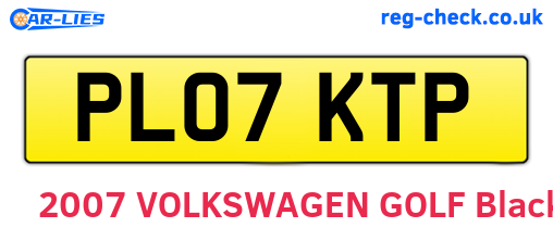 PL07KTP are the vehicle registration plates.