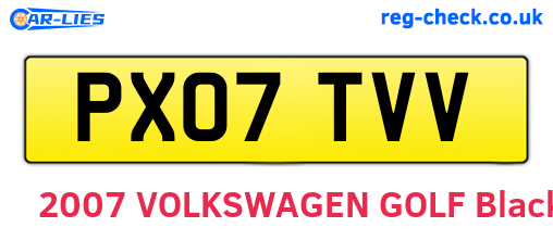 PX07TVV are the vehicle registration plates.