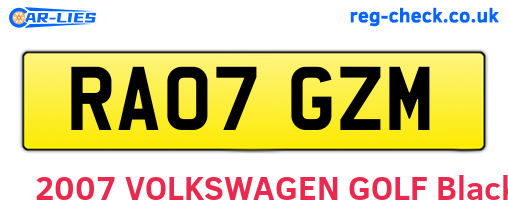 RA07GZM are the vehicle registration plates.