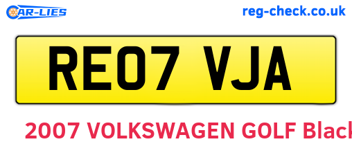 RE07VJA are the vehicle registration plates.