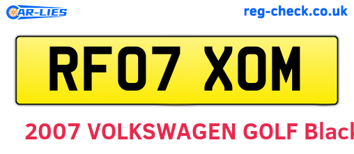 RF07XOM are the vehicle registration plates.