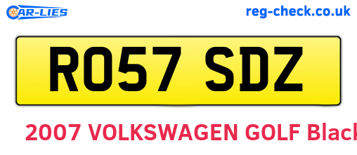 RO57SDZ are the vehicle registration plates.