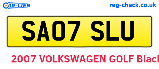 SA07SLU are the vehicle registration plates.