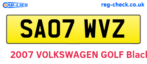 SA07WVZ are the vehicle registration plates.