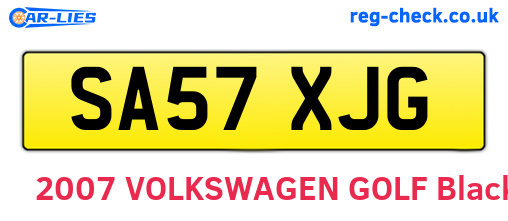 SA57XJG are the vehicle registration plates.