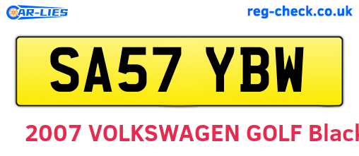 SA57YBW are the vehicle registration plates.