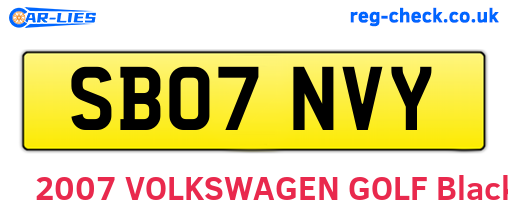 SB07NVY are the vehicle registration plates.