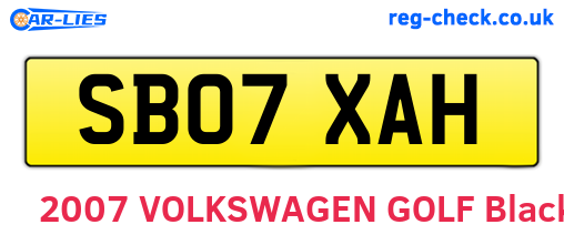 SB07XAH are the vehicle registration plates.