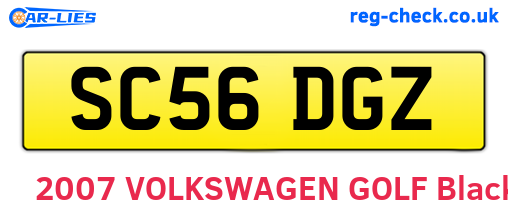 SC56DGZ are the vehicle registration plates.