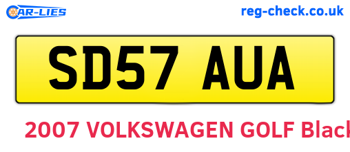 SD57AUA are the vehicle registration plates.