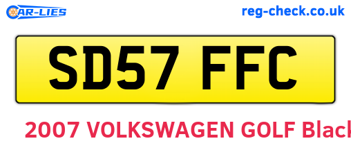 SD57FFC are the vehicle registration plates.