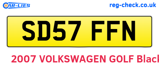 SD57FFN are the vehicle registration plates.