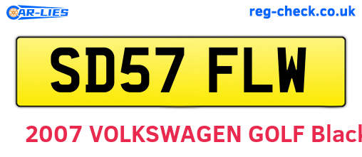 SD57FLW are the vehicle registration plates.