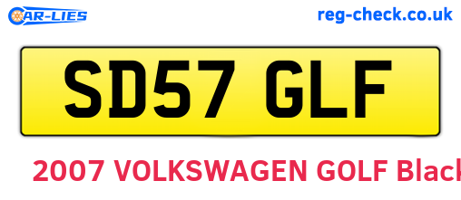 SD57GLF are the vehicle registration plates.