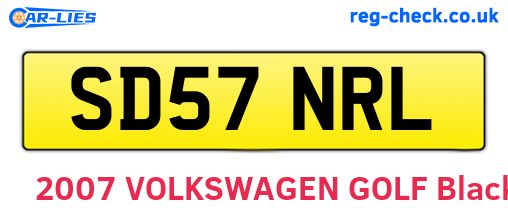 SD57NRL are the vehicle registration plates.
