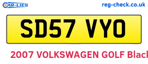 SD57VYO are the vehicle registration plates.