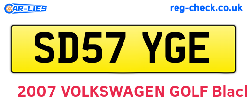 SD57YGE are the vehicle registration plates.