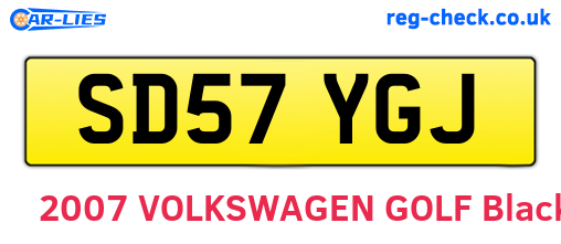 SD57YGJ are the vehicle registration plates.