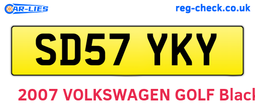 SD57YKY are the vehicle registration plates.