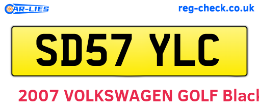 SD57YLC are the vehicle registration plates.