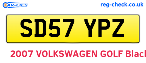 SD57YPZ are the vehicle registration plates.