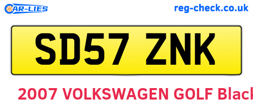 SD57ZNK are the vehicle registration plates.
