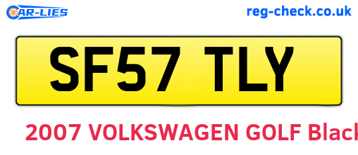 SF57TLY are the vehicle registration plates.