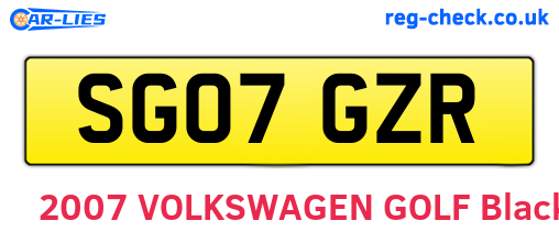 SG07GZR are the vehicle registration plates.