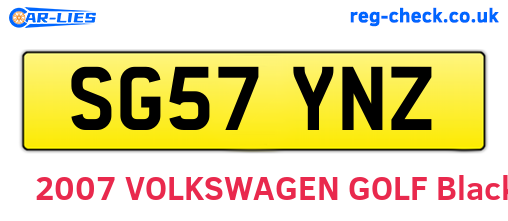 SG57YNZ are the vehicle registration plates.