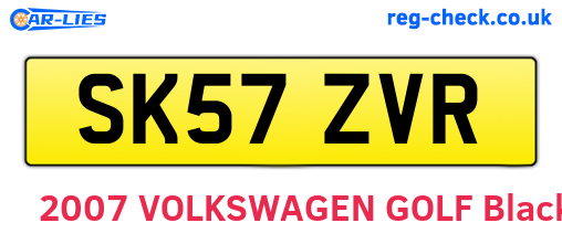 SK57ZVR are the vehicle registration plates.