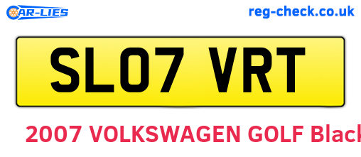 SL07VRT are the vehicle registration plates.