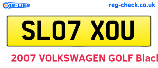 SL07XOU are the vehicle registration plates.