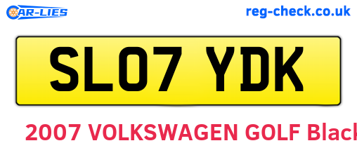 SL07YDK are the vehicle registration plates.