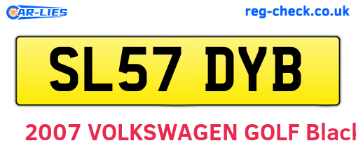 SL57DYB are the vehicle registration plates.