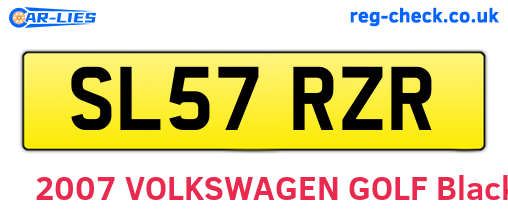 SL57RZR are the vehicle registration plates.