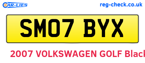 SM07BYX are the vehicle registration plates.